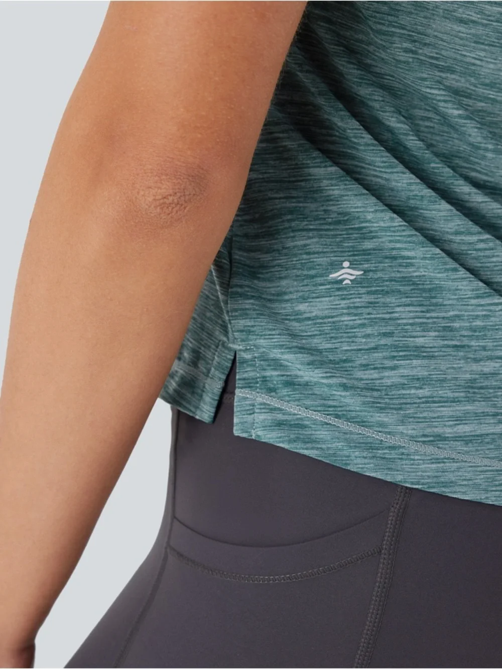 Halara Racerback Hiking Tank Top XS NWT Green Textured Athletic Activewear - Picture 6 of 7